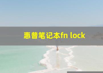 惠普笔记本fn lock